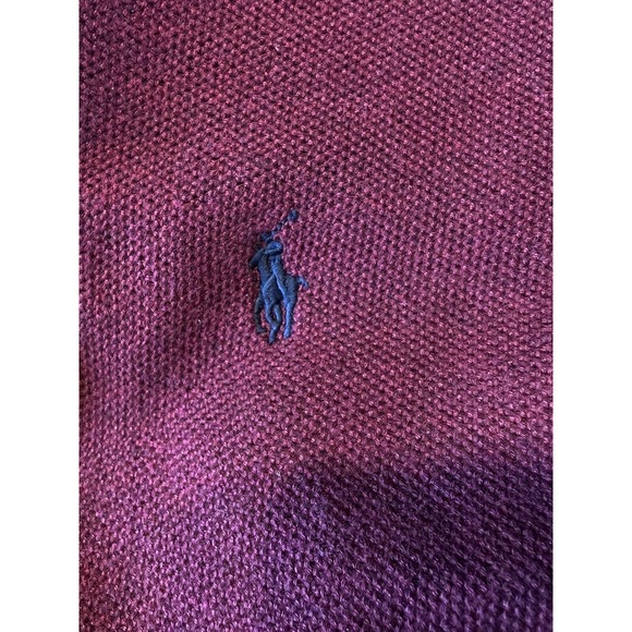 Polo Ralph Lauren Large Mens. Burgundy Red Knit Crew Neck Long Sleeve Sweater - Picture 3 of 7
